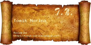 Tomik Norina névjegykártya